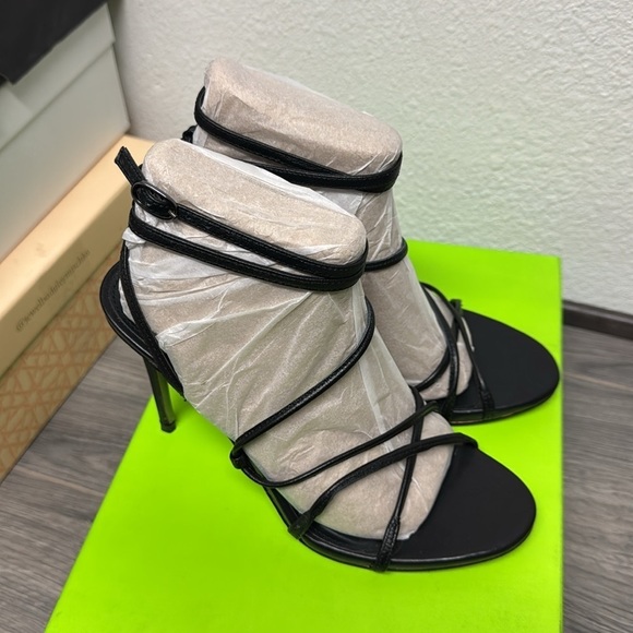 Sam Edelman Sareena Black Stiletto Heel Open Toe Ankle Strap Heeled Sandals - Picture 6 of 7